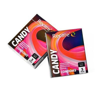 Презервативи Holographic Recare Delay Candy Condoms 3 шт, пролонгувальний ефект, цукерковий аромат