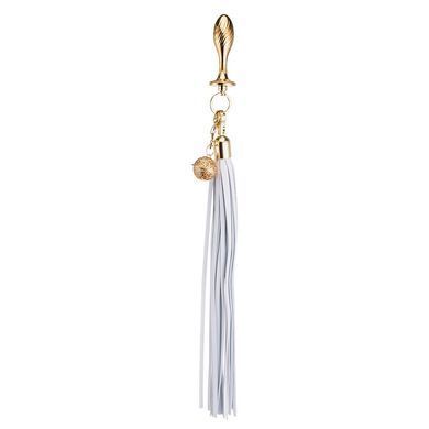 Анальная пробка с флоггером LOCKINK SEVANDA White Pony-Tail Anal Pear-shape Plug