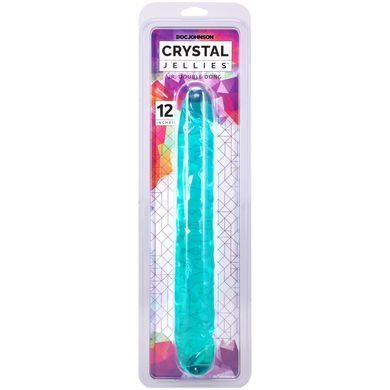 Фаллоимитатор двусторонний Doc Johnson Crystal Jellies 12" Jr. Double Dong Teal SX4430 фото