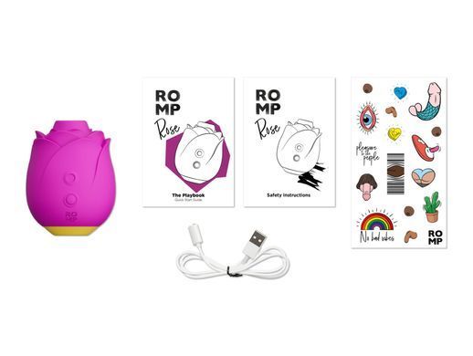 Шикарный вакуумный клиторальный стимулятор Romp Rose Pink, в виде розы SO8738 фото
