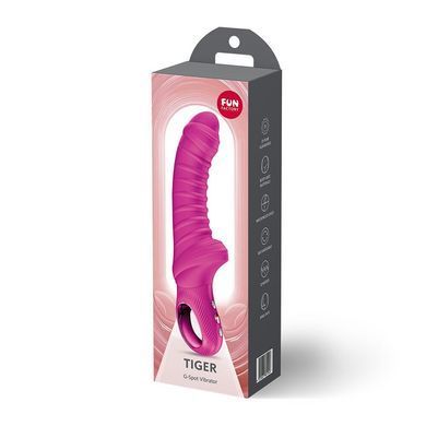Вібратор для точки G Fun Factory TIGER Magenta, ребристий, підходить для анальної стимуляції SX4306 фото