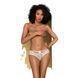 Трусики-бразилиана Penthouse Adore Me M/L White, цветочное кружево, с тонкими ремешками и бантиками SO6475 фото