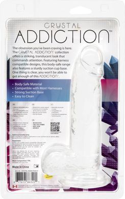 Прозорий фалоімітатор на присосці ADDICTION &mdash; Clear Dildo with Balls 8&Prime;, віброкуля в подарунок SX3153 фото