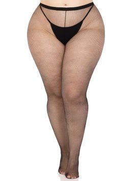 Колготки Leg Avenue Spandex micro net tights, 1X/2X, черные, в мелкую сетку, средняя посадка SX1050 фото