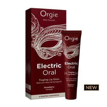 Виброблеск для губ Orgie Electric Oral Lips Gloss Strawberry 10 мл, с эффектом покалывания SX4815 фото