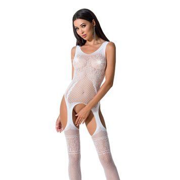Бодістокінг Passion BS061 white, комбінезон, імітація панчіх PBS061W фото