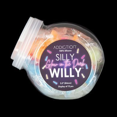 Набір фалоімітаторів ADDICTION Silly Willy Glow in the Dark, 4 кольори, 12 шт, світяться в темряві SX0540 фото