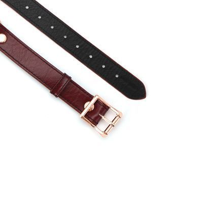 Силиконовый кляп Liebe Seele Wine Red Ball Gag, диаметр шарика 4,3 см, ремень из натуральной кожи SO9450 фото