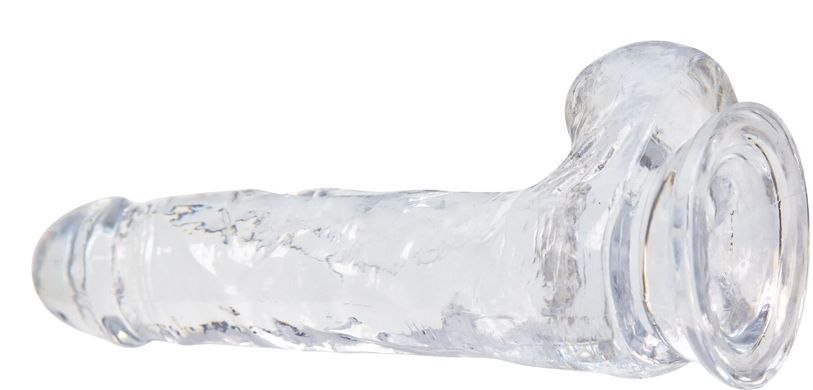 Прозорий фалоімітатор на присосці ADDICTION &mdash; Clear Dildo with Balls 8&Prime;, віброкуля в подарунок SX3153 фото