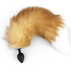 Силиконовая анальная пробка с хвостом из натурального меха Art of Sex size M Foxy fox SO6188 фото