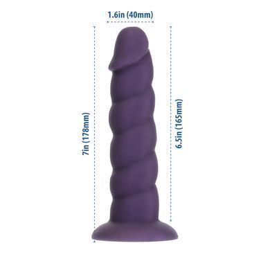 Фалоімітатор Fantasy by Addiction Unicorn Dildo 7&rdquo; Purple, віброкуля в подарунок