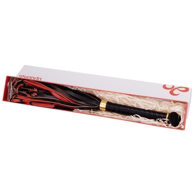 Паддл LOCKINK SEVANDA Braided-handle Spanking Paddle, чорно-червоний, гладенький, з плетінням на ручці SX0877 фото