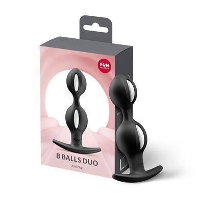 Анальные шарики Fun Factory B BALLS DUO Black, эффект вибрации, диаметр 3,2 и 3,6 см SX3689 фото