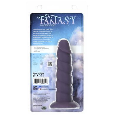 Фалоімітатор Fantasy by Addiction Unicorn Dildo 7&rdquo; Purple, віброкуля в подарунок
