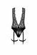 Боді Noir Handmade F297 Libido, S, чорне, мереживо, низ під латекс, відкритий доступ, гартери SX0219 фото 5