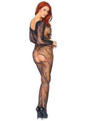 Бодистокинг Leg Avenue Swirl Lace Bodystocking One size Black, ажурная ткань, доступ SO8617 фото