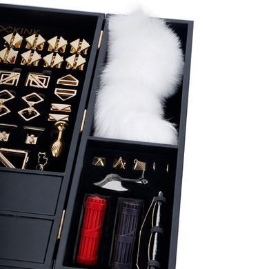 БДСМ-набор LOCKINK All-in-1 BDSM Play Kit, черный, кожа с тиснением, предметы для бондажа, шибари, ваксплея SX0819 фото