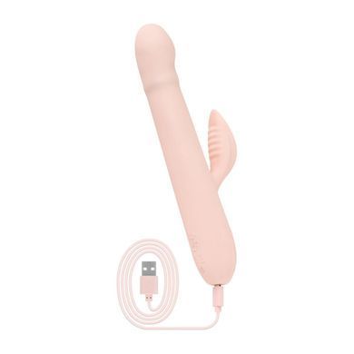 Вібратор-кролик із пульсацією Good Vibes Only &ndash; SHAI Thrusting Vibrator Soft Silicone &ndash; Pink, 3 мотори SX3073 фото
