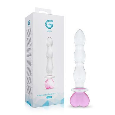 Скляний анальний ланцюжок Gildo Glass Butt Plug Heart Shape No. 35 SX5025 фото