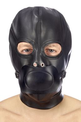 Капюшон з кляпом для БДСМ Fetish Tentation BDSM hood in leatherette with removable gag SO4673 фото