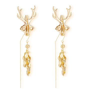 Зажимы для сосков LOCKINK SEVANDA Stag Adjustable Nipple Clamps, золотистые, со съемными подвесками SX0878 фото