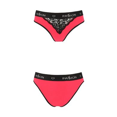 Трусики с широкой резинкой и кружевом Passion PS001 PANTIES M, red-black SO4168 фото