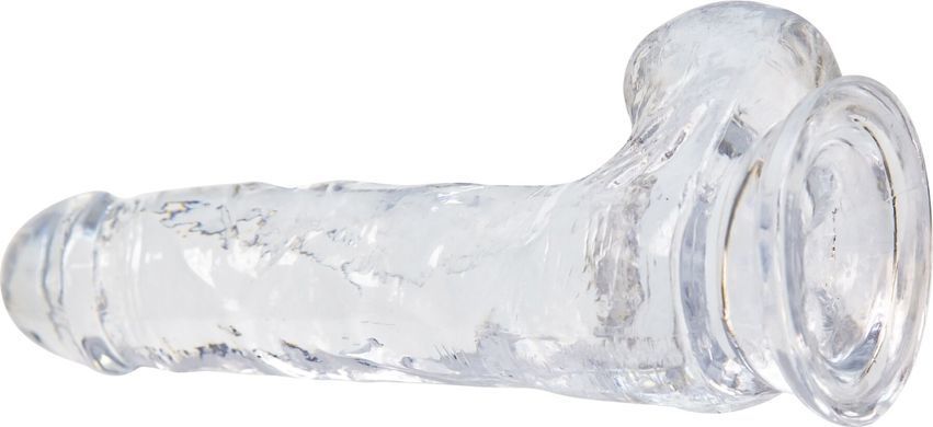 Прозрачный фаллоимитатор на присоске ADDICTION &mdash; Clear Dildo with Balls 7&Prime;, вибропуля в подарок SO5581 фото