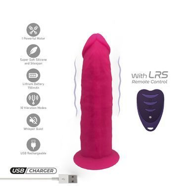 Фалоімітатор з вібрацією SilexD Henry Vibro Pink (MODEL 2 size 7in) + LRS, діаметр 4,4 см SX3130 фото