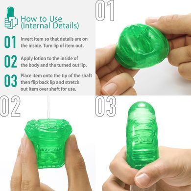 Унісекс-стимулятор Tenga UNI Emerald, зелений, з геометричним рельєфом, лубрикант у комплекті