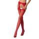 Сетчатые чулки-стокинги Passion S018 One Size, Red, имитация пояса, сетка с вертикальными полосками PSS018R фото