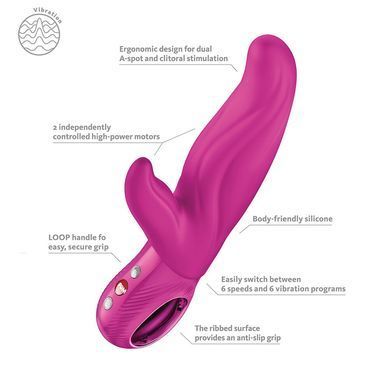 Вибратор-кролик для точки А Fun Factory LADY BI Magenta, 2 мотора, 12 режимов SX4245 фото