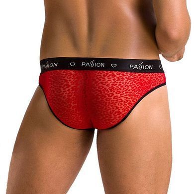Мужские полупрозрачные трусы Passion 031 SLIP MIKE XXL/XXXL Red, под леопард SO7566 фото