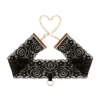 Кружевные наручники и воротник Rosy Gold - Lace Cuffs and Collar - Black SX1196 фото