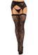 Комплект Leg Avenue Lace thigh highs & garterbelt, One Size, черный, чулки и пояс с пажами SX1059 фото 2