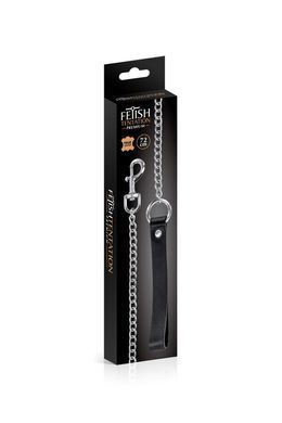 Поводок из натуральной кожи Fetish Tentation Premium Metal leash with cowhide leather wrist 72 см SX1096 фото