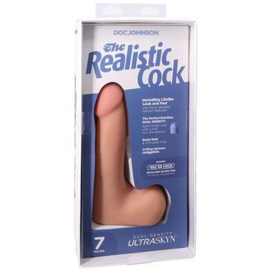 Фалоімітатор Doc Johnson The Realistic Cock ULTRASKYN - 7 Inch with Balls Vanilla SX4442 фото